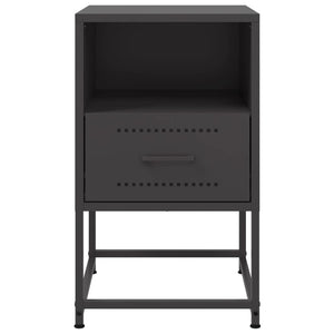 Κομοδίνο Μαύρο 36 x 39 x 60,5 εκ. Ατσάλινο