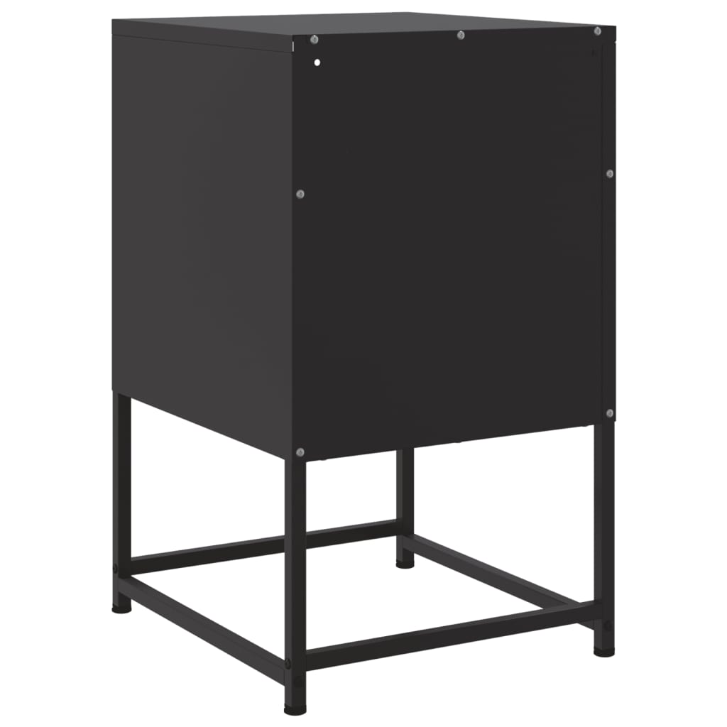 Κομοδίνο Μαύρο 36 x 39 x 60,5 εκ. Ατσάλινο - Pakobazaar