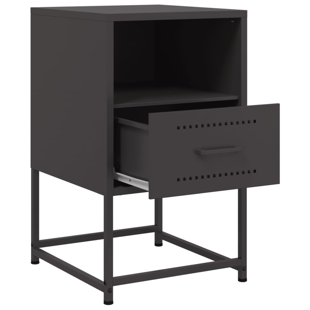 Κομοδίνο Μαύρο 36 x 39 x 60,5 εκ. Ατσάλινο - Pakobazaar