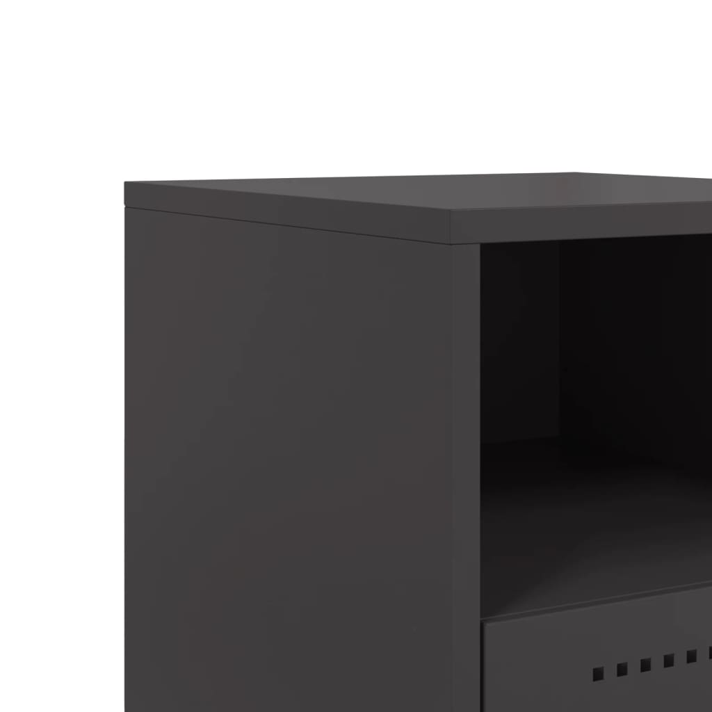 Κομοδίνο Μαύρο 36 x 39 x 60,5 εκ. Ατσάλινο - Pakobazaar