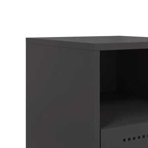 Κομοδίνο Μαύρο 36 x 39 x 60,5 εκ. Ατσάλινο