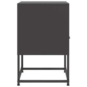 Κομοδίνα 2 τεμ. Μαύρα 36x39x60,5 εκ. Χάλυβα