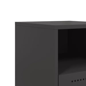 Κομοδίνα 2 τεμ. Μαύρα 36x39x60,5 εκ. Χάλυβα