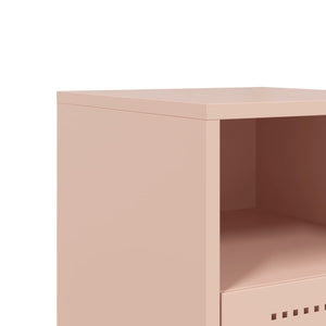 Κομοδίνα 2 τεμ. Ροζ 36x39x60,5 εκ. από Χάλυβα - Pakobazaar