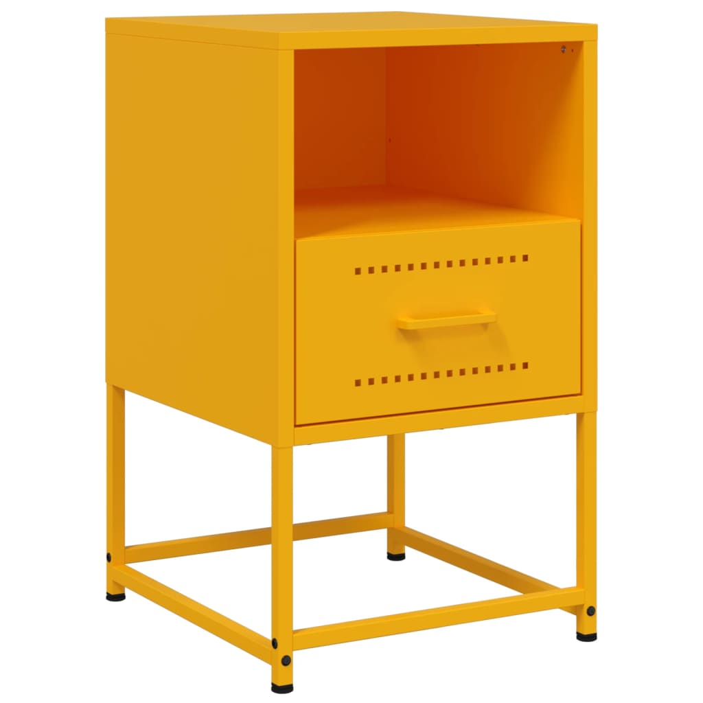 Κομοδίνο Μουσταρδί 36x39x60,5 εκ. από Χάλυβα
