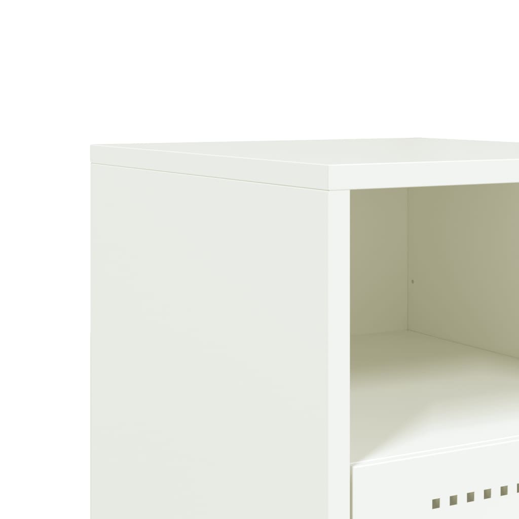 Κομοδίνο Λευκό 36x39x60,5 εκ. από Χάλυβα