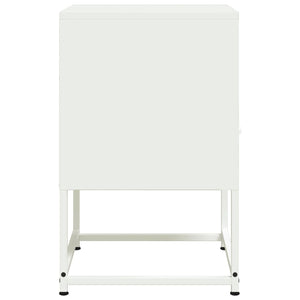 Κομοδίνα 2 τεμ. Λευκό 36x39x60,5 εκ. από Χάλυβα