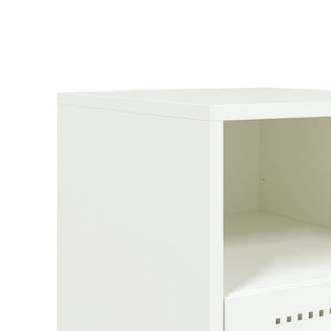 Κομοδίνα 2 τεμ. Λευκό 36x39x60,5 εκ. από Χάλυβα