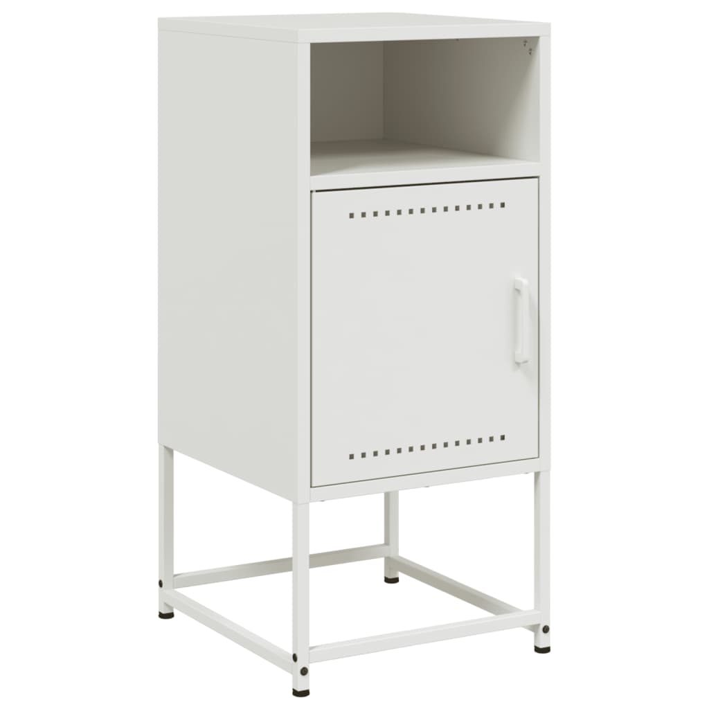 Κομοδίνα 2 τεμ. Λευκό 36x39x78 εκ. από Χάλυβα - Pakobazaar