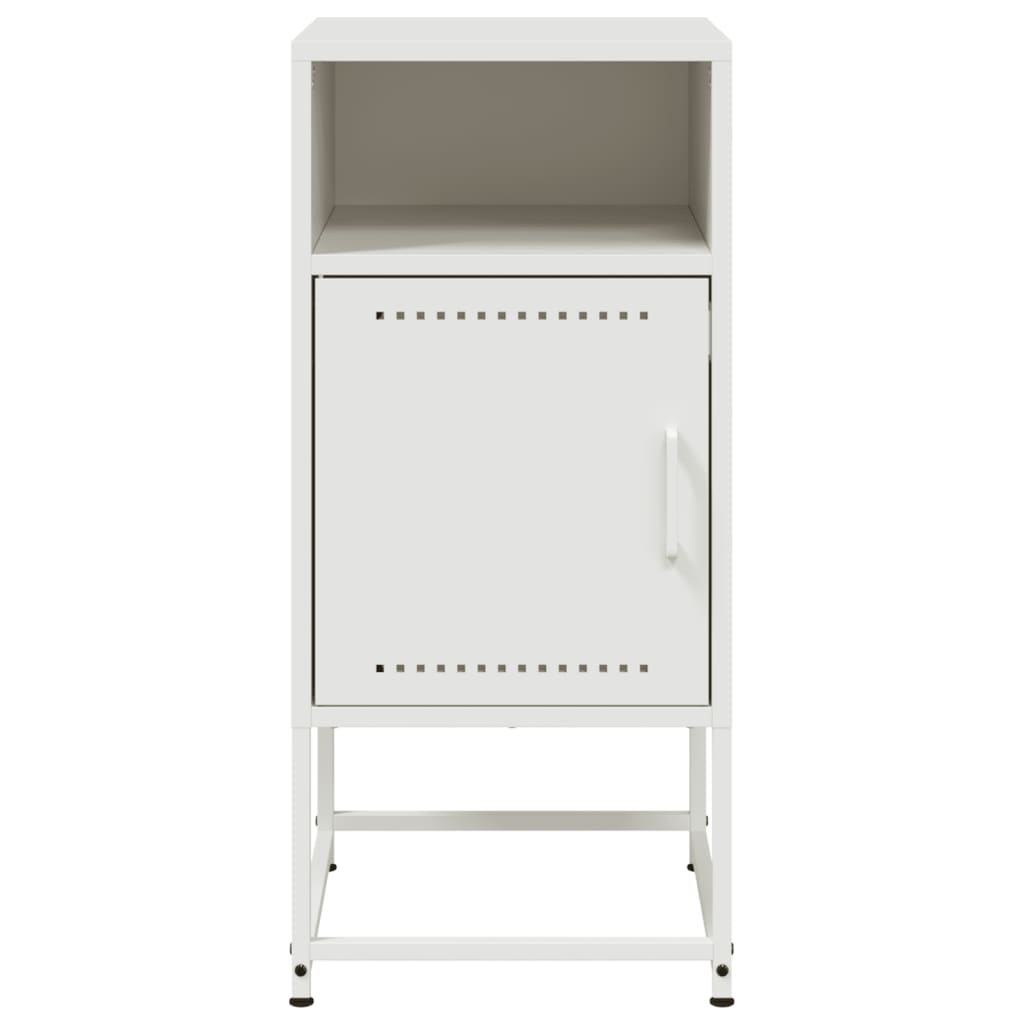 Κομοδίνα 2 τεμ. Λευκό 36x39x78 εκ. από Χάλυβα - Pakobazaar