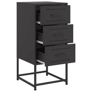 Κομοδίνα 2 τεμ. Μαύρα 36x39x78 εκ. Χάλυβα