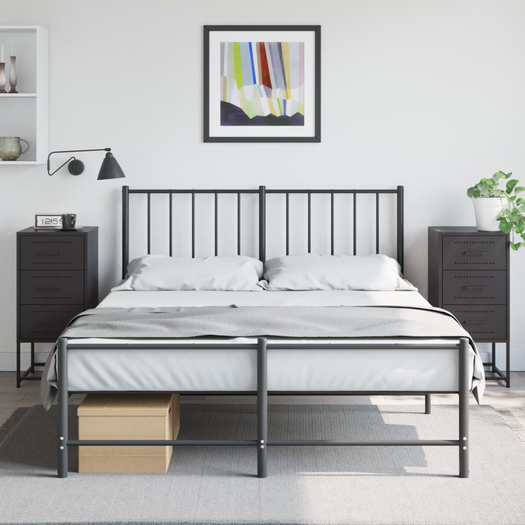 Κομοδίνα 2 τεμ. Μαύρα 36x39x78 εκ. Χάλυβα