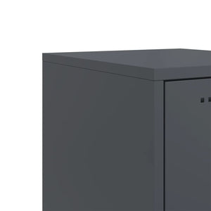 Κομοδίνα 2 τεμ. Ανθρακί 36x39x78 εκ. από Χάλυβα