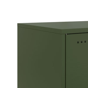 Κομοδίνα 2 τεμ. Πράσινο Λαδί 36x39x78 εκ. από Χάλυβα - Pakobazaar