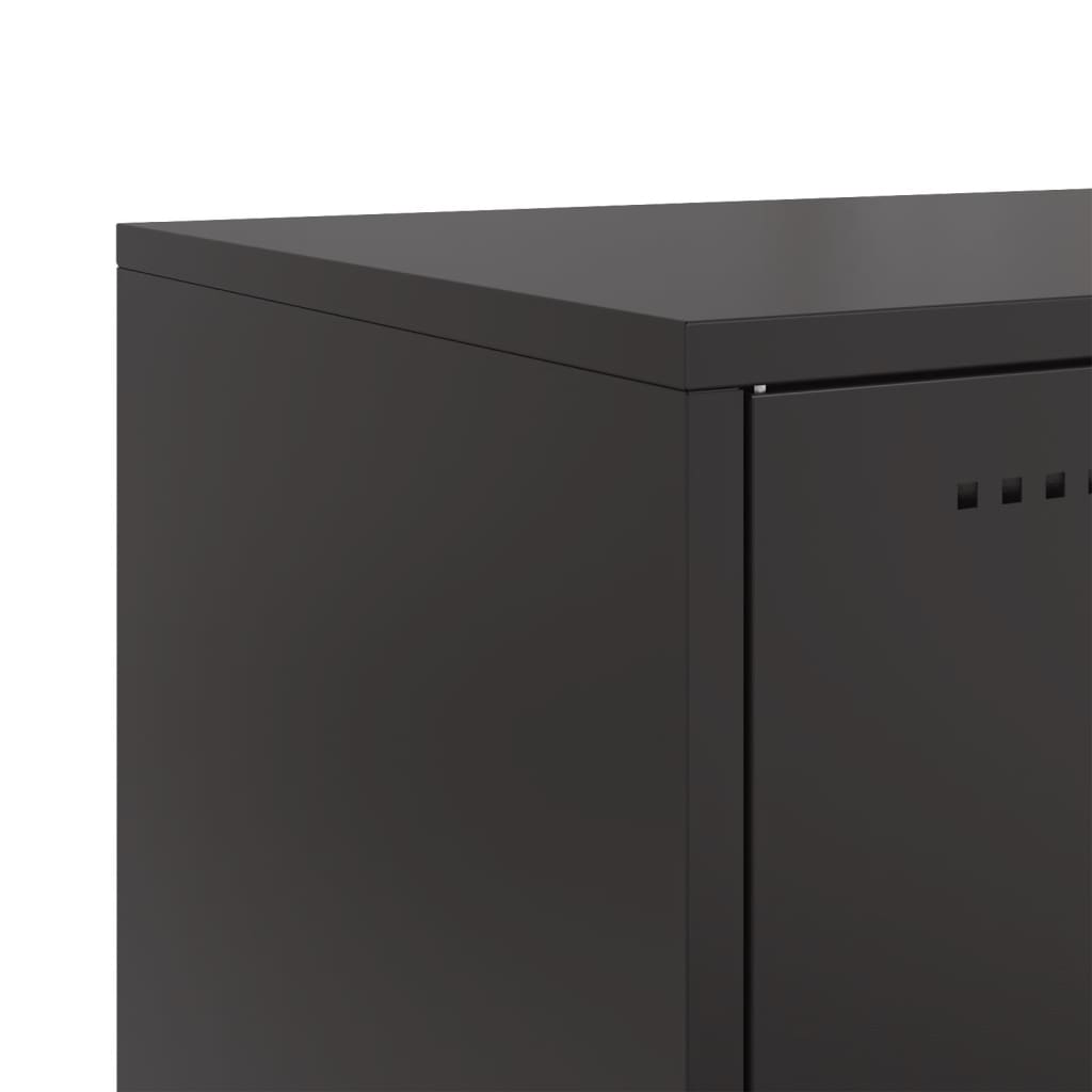 Ντουλάπι Μαύρο 100,5x39x107 εκ. Ατσάλινο