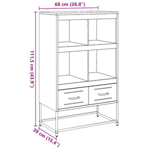 Ντουλάπι Μαύρο 68x39x111,5 εκ. από Χάλυβα - Pakobazaar