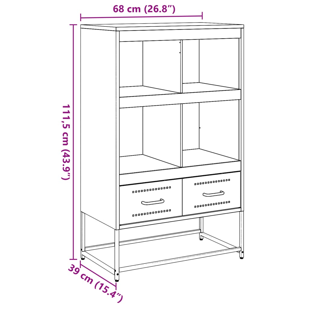 Ντουλάπα Ροζ 68 x 39 x 111,5 εκ. από Χάλυβα