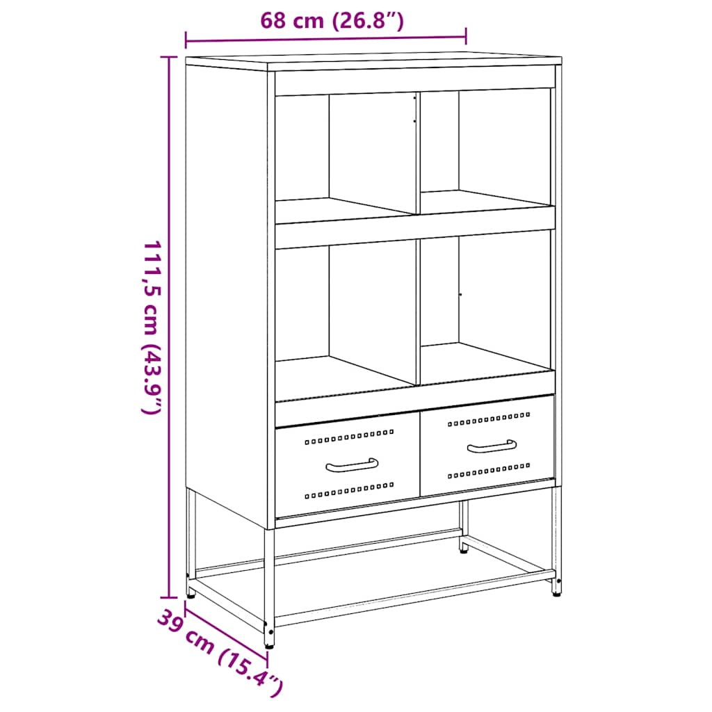 Ντουλάπι Ανθρακί 68x39x111,5 εκ. από Χάλυβα