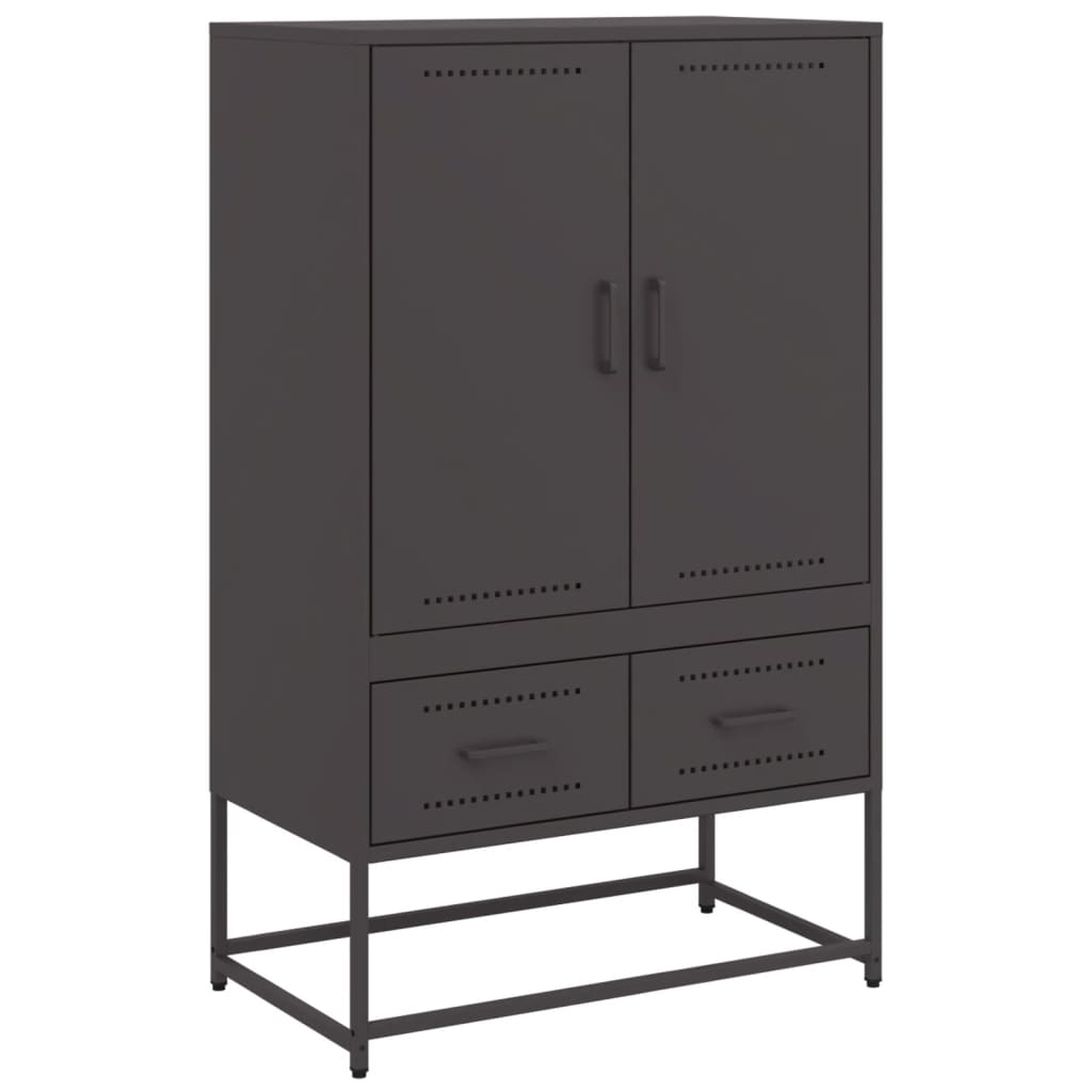Ντουλάπι Μαύρο 68x39x111,5 εκ. από Χάλυβα
