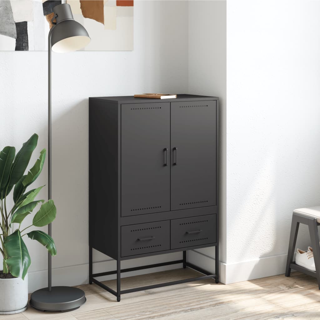 Ντουλάπι Μαύρο 68x39x111,5 εκ. από Χάλυβα
