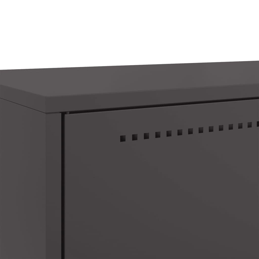 Ντουλάπι Μαύρο 68x39x111,5 εκ. από Χάλυβα