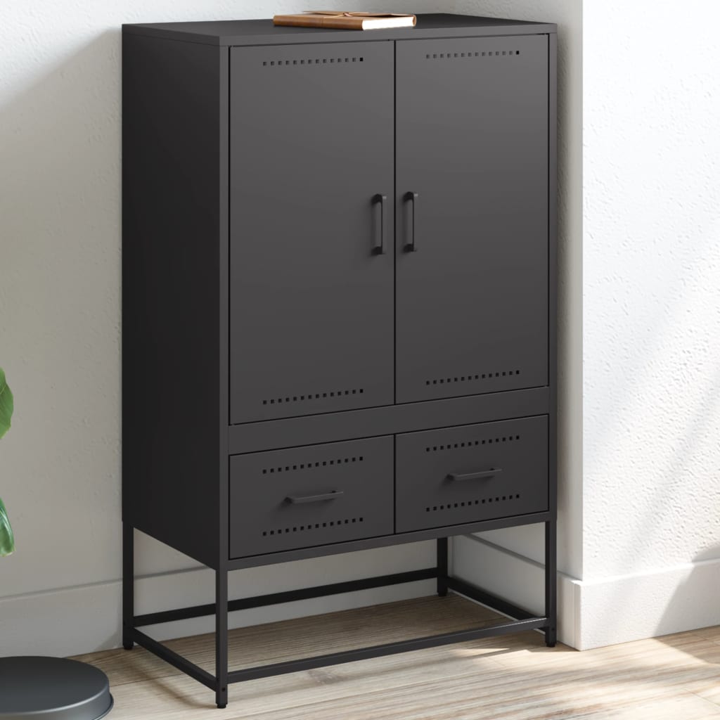 Ντουλάπι Μαύρο 68x39x111,5 εκ. από Χάλυβα