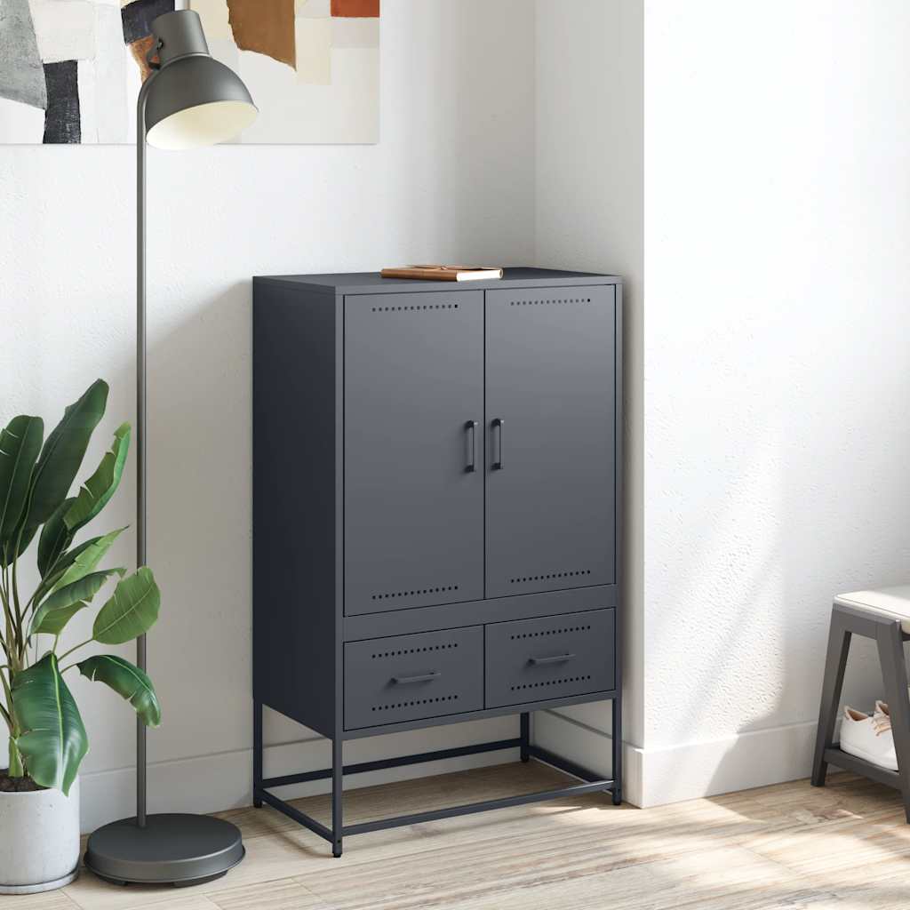 Ντουλάπι Ανθρακί 68x39x111,5 εκ. από Χάλυβα