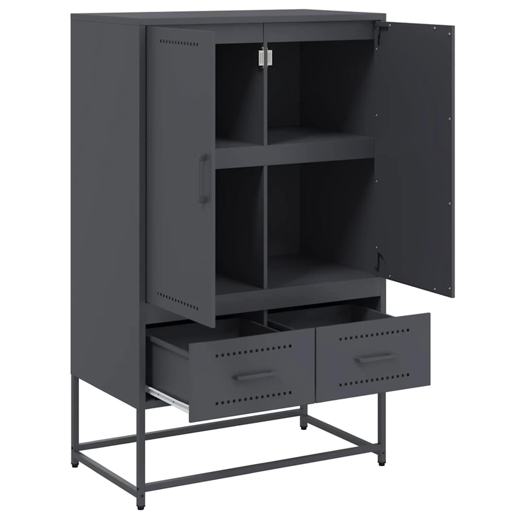 Ντουλάπι Ανθρακί 68x39x111,5 εκ. από Χάλυβα