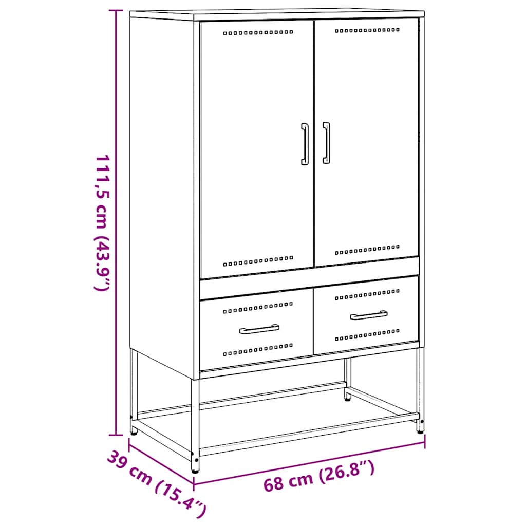 Ντουλάπι Πράσινο Λαδί 68x39x111,5 εκ. από Ατσάλι