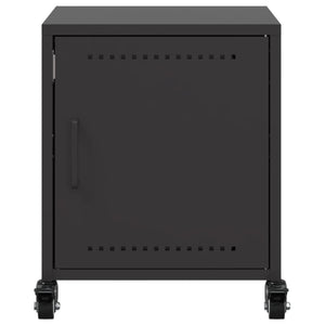 Κομοδίνα 2 τεμ. Μαύρο 36x39x43,5 εκ. από Χάλυβα