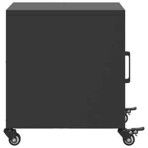 Κομοδίνα 2 τεμ. Μαύρο 36x39x43,5 εκ. από Χάλυβα