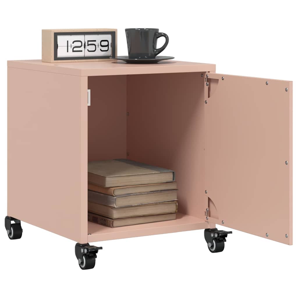 Κομοδίνο Ροζ 36x38,5x43,5 εκ. από Χάλυβα