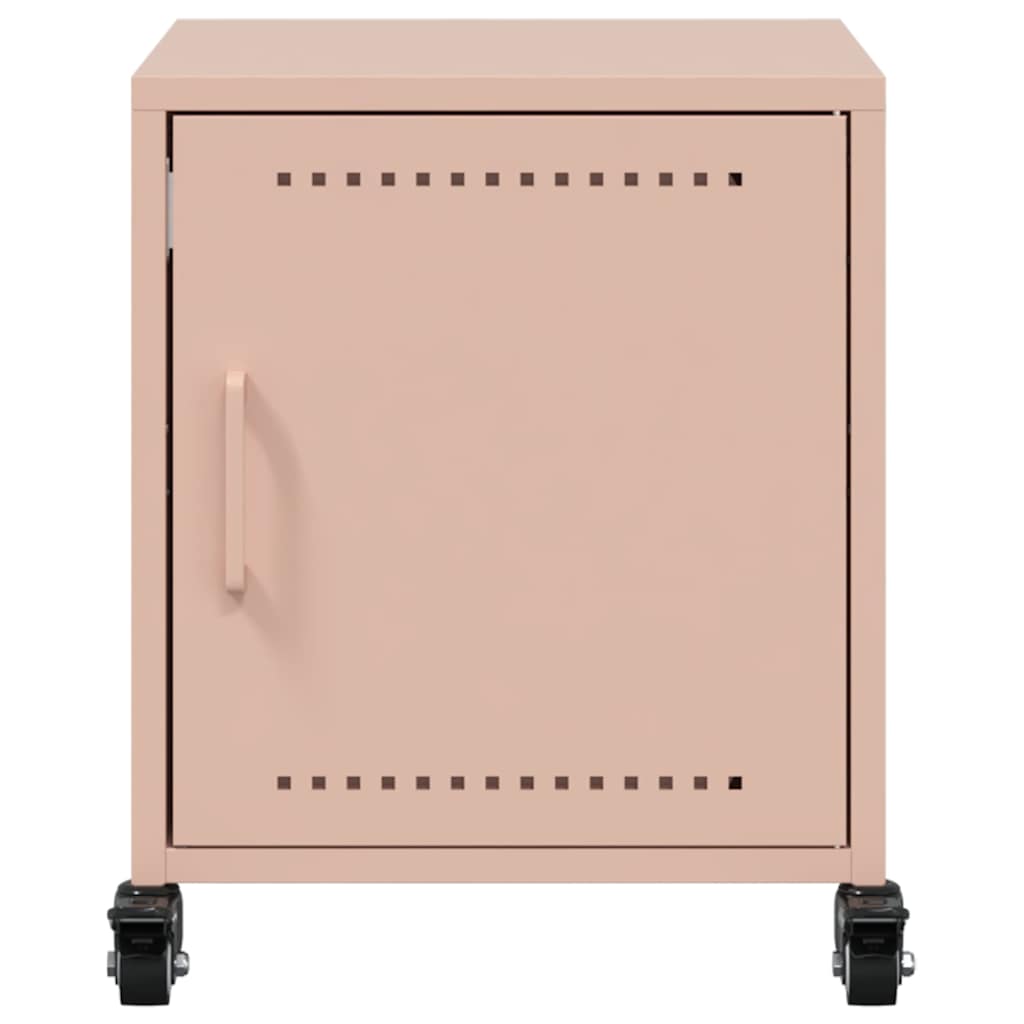 Κομοδίνο Ροζ 36x38,5x43,5 εκ. από Χάλυβα