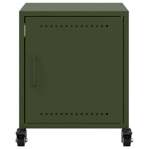 Κομοδίνο Πράσινο Λαδί 36x39x43,5 εκ. από Χάλυβα