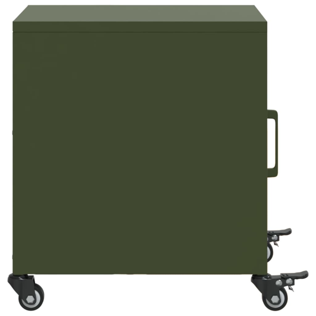 Κομοδίνο Πράσινο Λαδί 36x39x43,5 εκ. από Χάλυβα