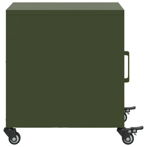Κομοδίνο Πράσινο Λαδί 36x39x43,5 εκ. από Χάλυβα