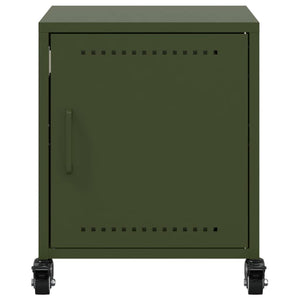 Κομοδίνα 2 τεμ. Πράσινο Λαδί 36x39x43,5 εκ. από Χάλυβα