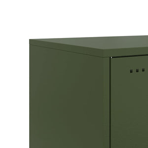 Κομοδίνα 2 τεμ. Πράσινο Λαδί 36x39x43,5 εκ. από Χάλυβα