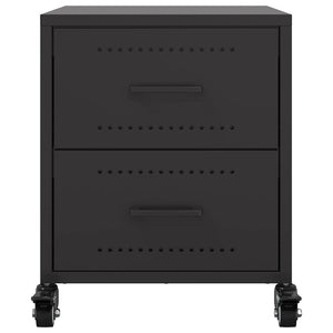 Κομοδίνο Μαύρο 36x39x43,5 εκ. από Χάλυβα