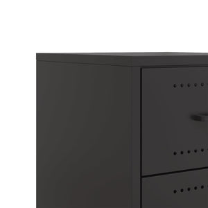Κομοδίνο Μαύρο 36x39x43,5 εκ. από Χάλυβα
