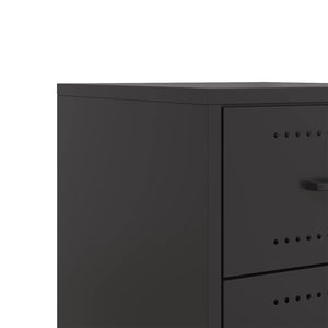 Κομοδίνα 2 τεμ. Μαύρο 36x39x43,5 εκ. από Χάλυβα