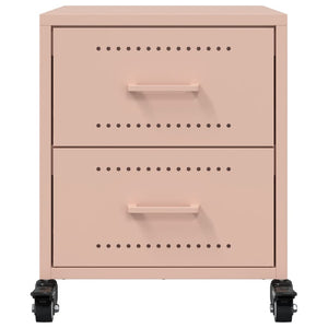Κομοδίνο Ροζ 36x39x43,5 εκ. από Χάλυβα