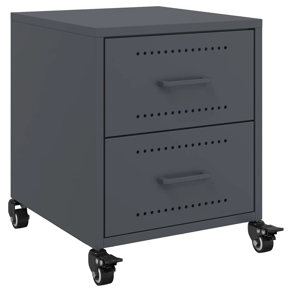 Κομοδίνο Ανθρακί 36 x 39 x 43,5 εκ. από Χάλυβα