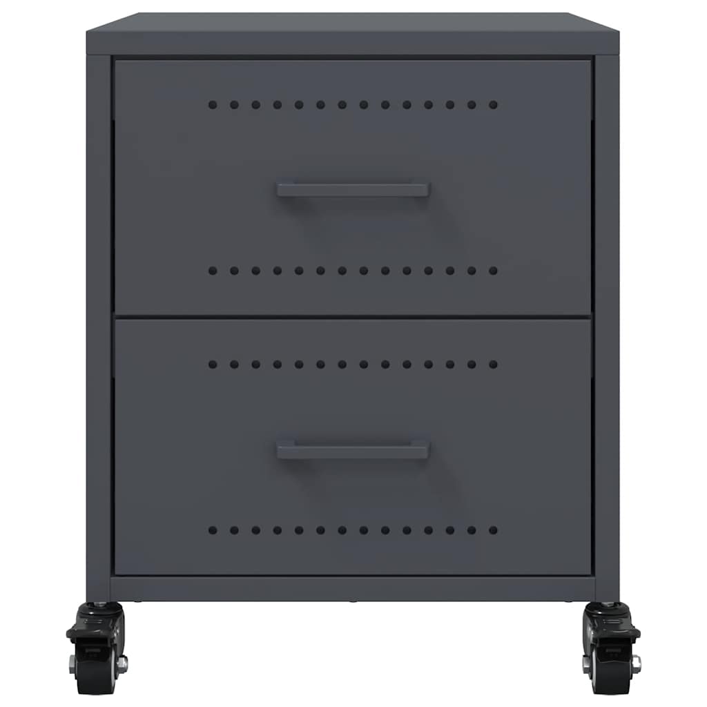 Κομοδίνο Ανθρακί 36 x 39 x 43,5 εκ. από Χάλυβα