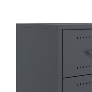 Κομοδίνο Ανθρακί 36 x 39 x 43,5 εκ. από Χάλυβα