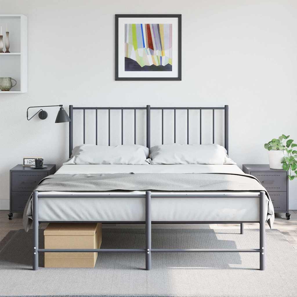 Κομοδίνα 2 τεμ. Ανθρακί 36x39x43,5 εκ. από Χάλυβα