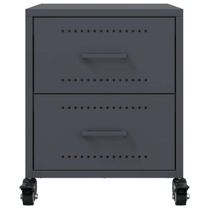 Κομοδίνα 2 τεμ. Ανθρακί 36x39x43,5 εκ. από Χάλυβα