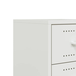 Κομοδίνο Λευκό 36x39x43,5 εκ. από Χάλυβα