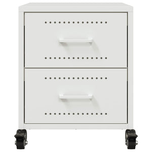 Κομοδίνα 2 τεμ. Λευκό 36x39x43,5 εκ. από Χάλυβα