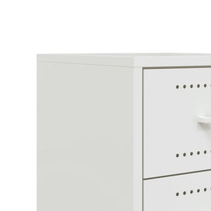 Κομοδίνα 2 τεμ. Λευκό 36x39x43,5 εκ. από Χάλυβα